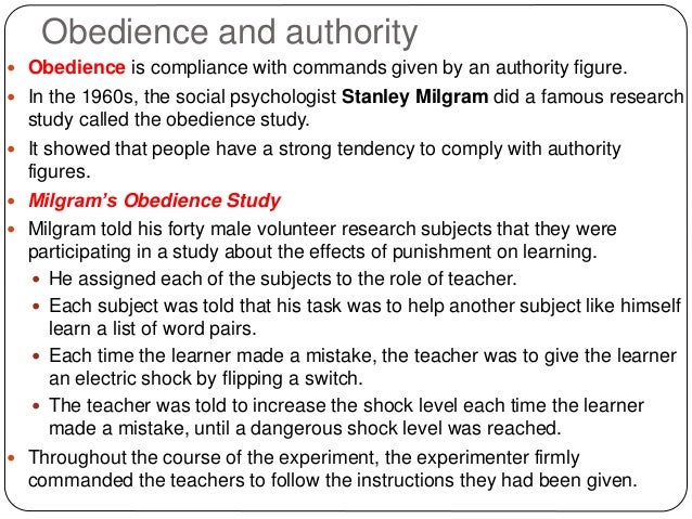 an essay in justification of stanley milgrams study on obedience The power of the situation: the impact of milgram's obedience studies on personality and documents similar to milgram essay stanley milgram's experiment. an essay in justification of stanley milgrams study on obedience The power of the situation: the impact of milgram's obedience studies on personality and documents similar to milgram essay stanley milgram's experiment.